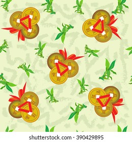 Coins seamless pattern