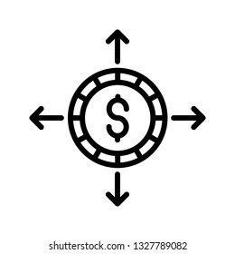 coins share line icon
