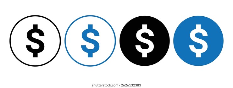 Coins silhouette icon. $ US dollar icon isolated. Money symbol. dollar sign icon. American currency. Dollar coin. Vector illustration.