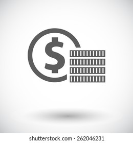 Coins. Single flat icon on white background. Vector illustration.