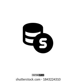 icono sólido de monedas, plantilla vectorial de inspiración de diseño para interfaz