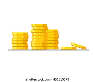 Coins stack. Gold money icon flat design illustration vector. Business concept.