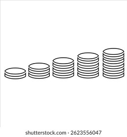 Icono de crecimiento de la pila de monedas sobre fondo blanco Vector
Icono de negocio de Vector