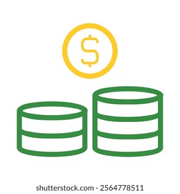 Coins stack icon. Concept of money, investment, and savings.
