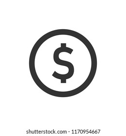 Coins stack icon in flat style. Dollar coin vector illustration on white isolated background. Money stacked business concept.