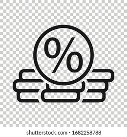 Coins stack icon in flat style. Dollar coin vector illustration on white isolated background. Money stacked business concept.