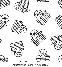 Coins stack icon in flat style. Dollar coin vector illustration on white isolated background. Money stacked seamless pattern business concept.