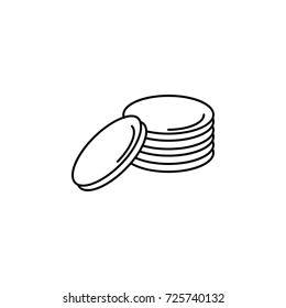 Coins stack icon on white background