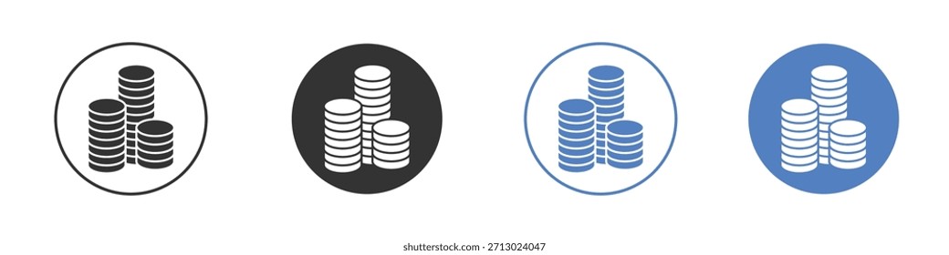 Icono de pila de monedas simple Vector minimalista EPS