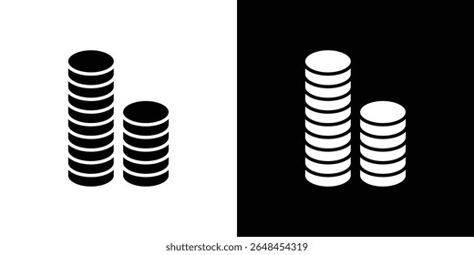 Coins stack icon symbol collection. Flat vector stock illustration.