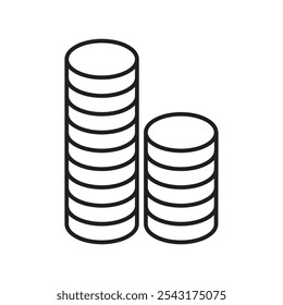 Coins stack icon. thin stroke and solid.