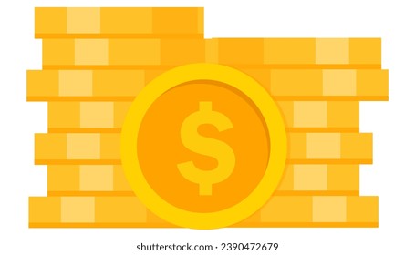 Coins stack icon in trendy flat style isolated on white background.