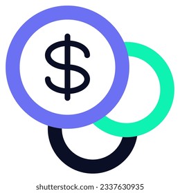Los iconos de la pila de monedas pueden utilizarse para uiux, infografía, ilustración, etc