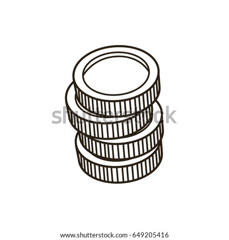 coins stack money currency bank concept vector illustration