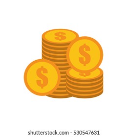 coins stack money golden vector illustration eps 10