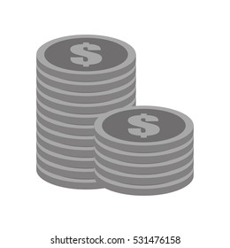 coins stack money gray color vector illustration eps 10