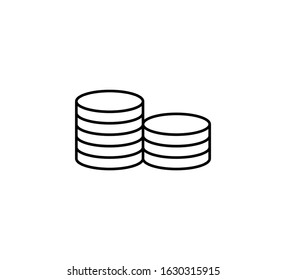 Coins stack, money icon. Vector illustration, flat design.
