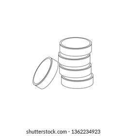 Coins stack. Money stacked coins. simple flat vector icon illustration. outline line symbol - editable stroke