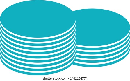 Coins stack trendy icon on white background for web graphic