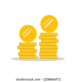Coins stack. Vector illustration.