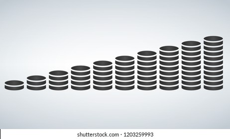 Coins stack vector illustration. Money stacked coins icon in flat style.