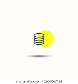 Coins stack vector illustration. Money stacked coins linear icon.