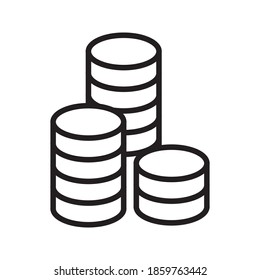Coins stack vector illustration. Money stacked coins icon in flat style. eps 10