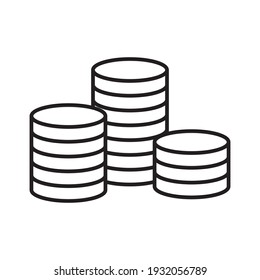 Coins stack vector illustration. Money stacked coins icon in flat style.