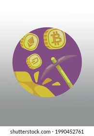 Coins stack vector illustration. Money stacked coins icon in flat style.gradient background