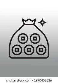 Coins stack vector illustration. Money stacked coins icon in flat style.gradient background