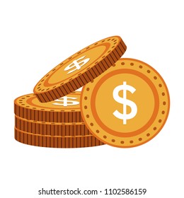 Coins stacked cartoons
