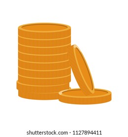 Coins stacked isolated