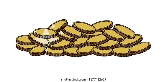 Coins stacked isolated