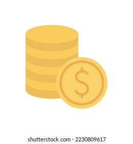 Coins stacks icons. Cash money symbol. Concept of savings and dividends. Vector illustration