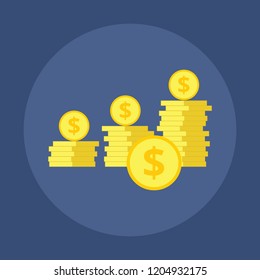 coins stacks vector icon