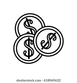 coins treasure isolated icon