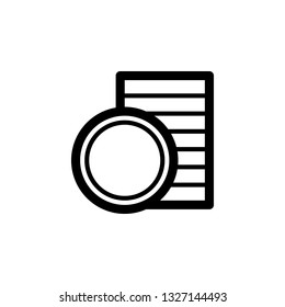 Coins vector border icon. This icon use for admin panels, website, interfaces, mobile apps