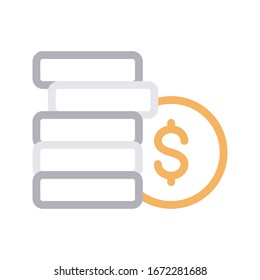 coins vector color thin icon 