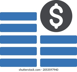 coins vector glyph colour icon