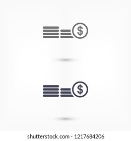 Coins  vector icon 