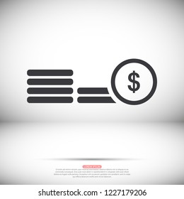 Coins  vector icon 