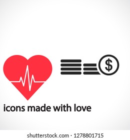 Coins  vector icon 