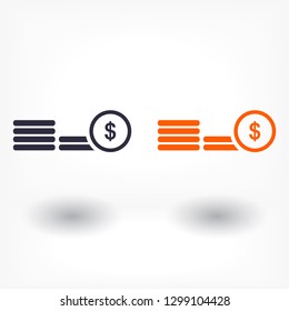 Coins  vector icon 