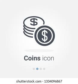 Coins vector icon
