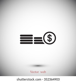 Coins vector icon