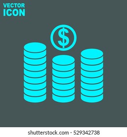 Coins vector icon