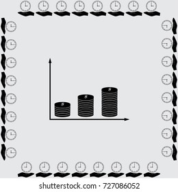 Coins vector icon
