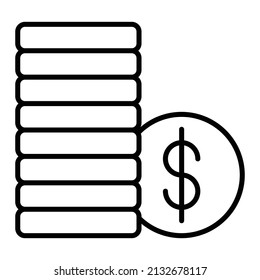 Icono vectorial de monedas. Se puede usar para imprimir, móviles y aplicaciones web.
