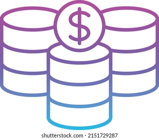 Coins vector icon. Can be used for printing, mobile and web applications.