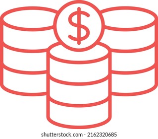 Coins vector icon. Can be used for printing, mobile and web applications.